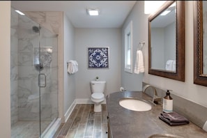 Master bathroom with shower and tub