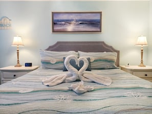 King size bed in the bedroom