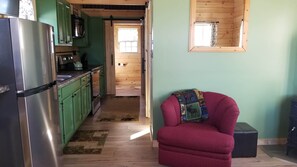 Kitchen, hallway and swivel chair