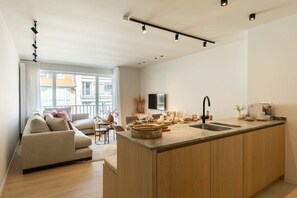 Open kitchen and living room
