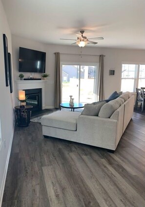 living room view from entrance hallway