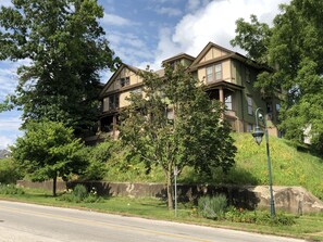 View of NW corner of W 7th and Gaines