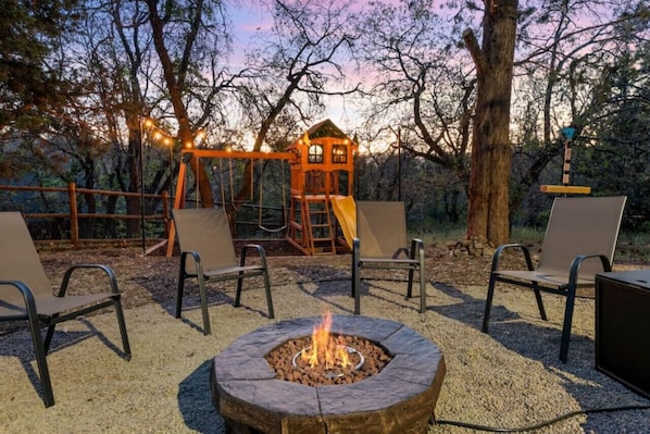 Villa Grove | Big Bear Family Retreat w/ Hot Tub, Fire Pit, Playground & Fenced Yard – Pet Friendly | by Rather Be Properties