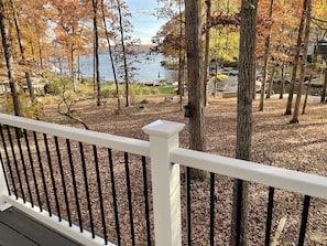 Sitting on the deck there is a great view of the lake