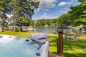Enjoy the peaceful view from the hot tub.