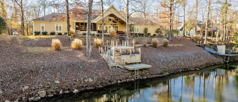 View of the cabin from the river