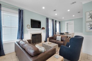 Living room with fireplace