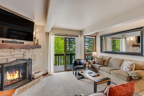 Living area with private walk-out balcony