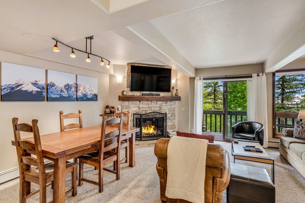 Living area with private walk-out balcony