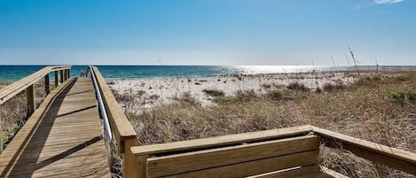 Only a 3 MInute Walk on the Private Boardwalk to the Beautiful White Sandy Beach