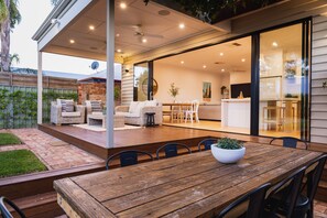 This space is brilliant for outside dining, entertaining and warm nights.