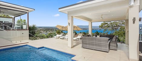 Pool & Gazebo with Dining Table