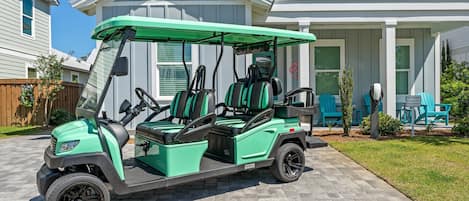 6 Seat Golf Cart & EV Charging Station