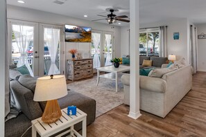 Beautiful, Comfy Living Room w/ 50" TV - plenty of comfortable seating with lots of natural light!