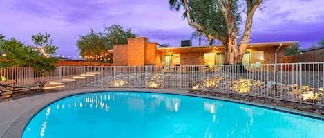 Large Pool with Landscape lighting to enjoy Nightime swims.