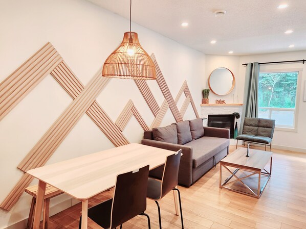 living room with futon(open up to queen bed)