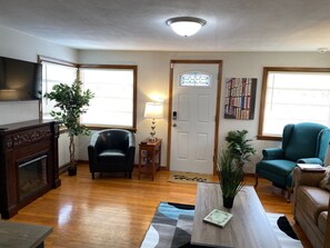 Trendy living space to accommodate the whole family.
