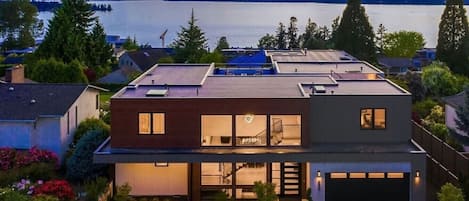 Incredible views from the rooftop deck of your modern, private retreat near Lake Washington!