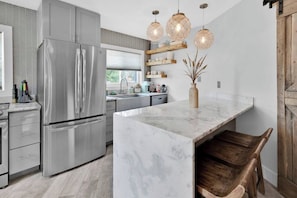 Marble kitchen island