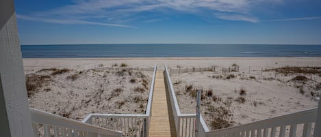 Private beach boardwalk w/ shower and foot rinse