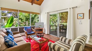 Poipu Crater Resort #13 - Garden View Living Room & Lanai - Parrish Kauai