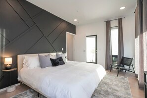 Bedroom 3: King Memory Foam Bed, Private Balcony, TV + Desk