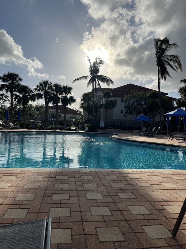 Our neighborhood pool/spa/kitchen area