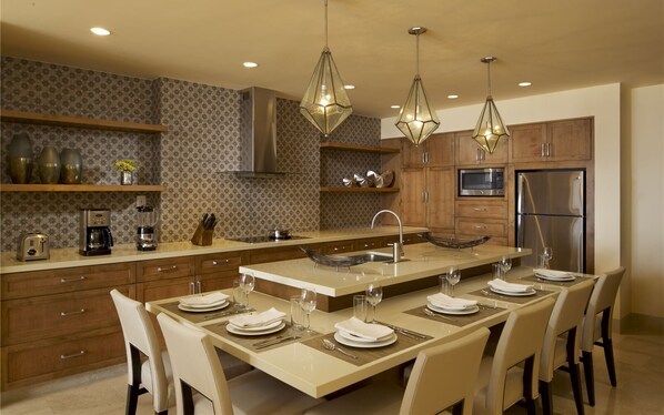 Kitchen with stainless steel appliances