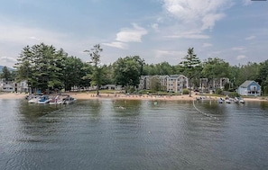 Roped off swim area