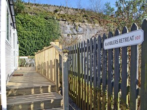 Sitting-out-area | Rambler’s Retreat - Brigham Holiday Park, Brigham, near Cockermouth