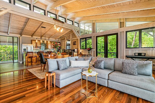 Open floor plan, natural light, natural woods and materials create a peaceful and easy vibe.