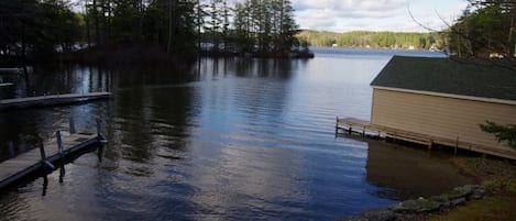 Pond View From Deck - Dock on Left