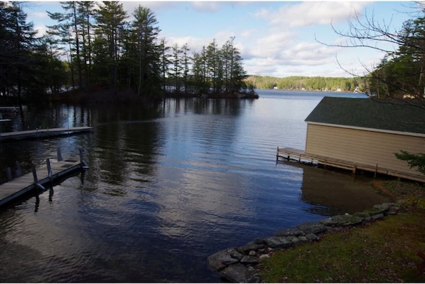 Pond View From Deck - Dock on Left