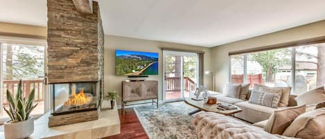 Brand new remodeled and designer mountain top retreat with mountain views available for,  fully furnished in Stateline,  Nevada.
