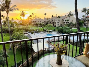 Sunset view from the private balcony/lanai