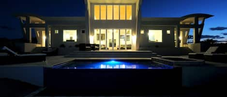 Villa Exterior at Night