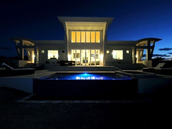 Villa Exterior at Night