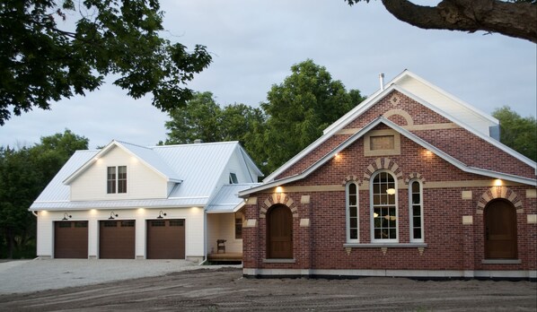 You will stay above the garage, we live in the schoolhouse.