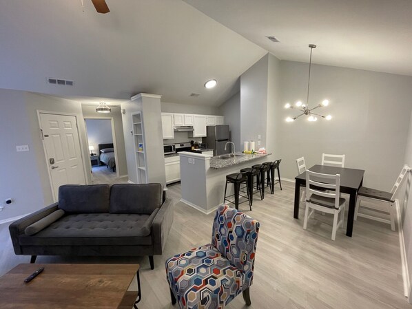 Open modern vaulted great room