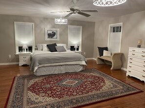 The master bedroom suite with private office and walk in shower. 