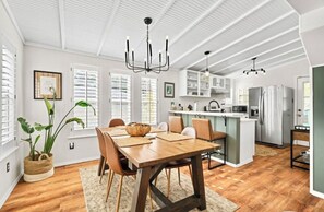 Plenty of room for dinning and bar stools for additional seating