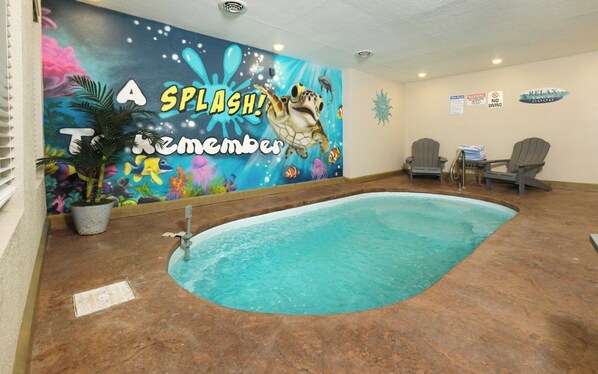 Private Indoor Pool with Beautiful Mural at A Splash to Remember
