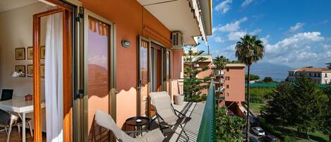 Private Balcony with Chairs and Vesuvius View