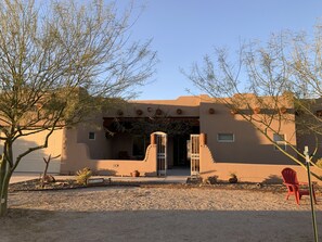 Front entrance with patio