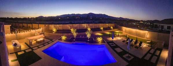 This backyard has it all!  Mountain View’s showcase the beautiful AZ sunsets!