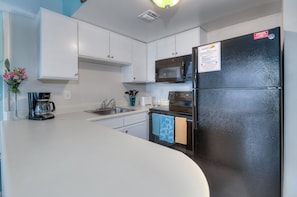 A fully stocked kitchen makes meal preparation a breeze.