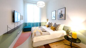 Modern bedroom in Downtown Lisboa #downtown #airbnb #lisbon