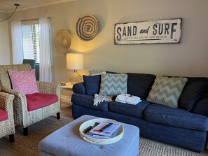 Queen sleeper sofa with large storage ottan