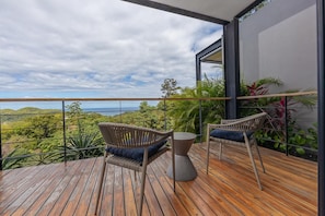 Balcony seating outside the master bedroom.