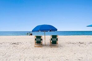 Beach Chairs available to rent.